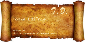 Tomka Dániel névjegykártya