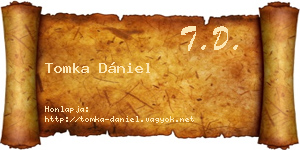 Tomka Dániel névjegykártya